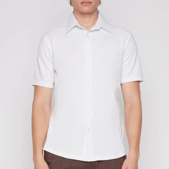 Projek Raw White Knit Short Sleeve Shirt - Picture 1 of 2